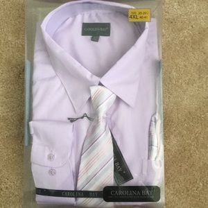 Long sleeve Dress Shirt w/tie & pocket square